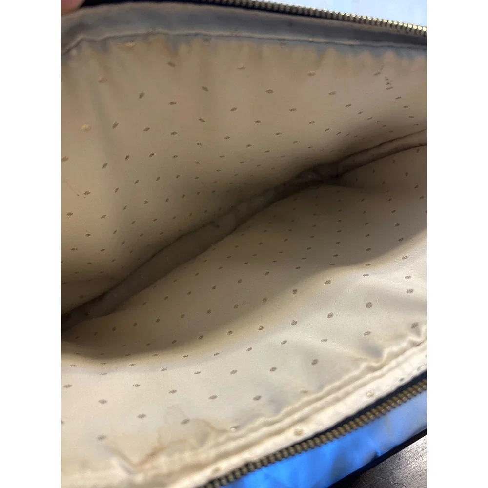 KATE SPADE NY Charcoal Croco Embossed Patent Leather Padded Laptop Tote Bag NWOT
